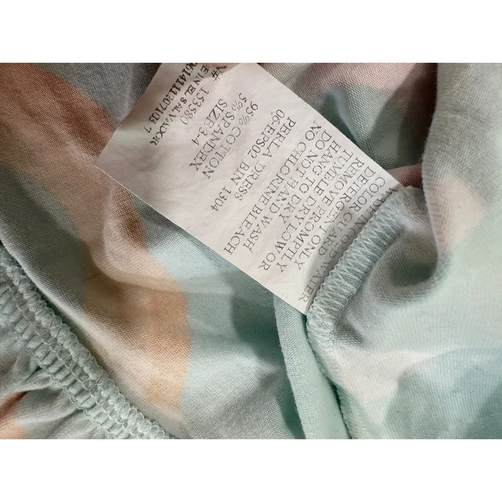 Eleanor Rose Perla Dress Aqua Blue‎ Rainbow Cloud Ruffle Keyhole Back  Size 3-4